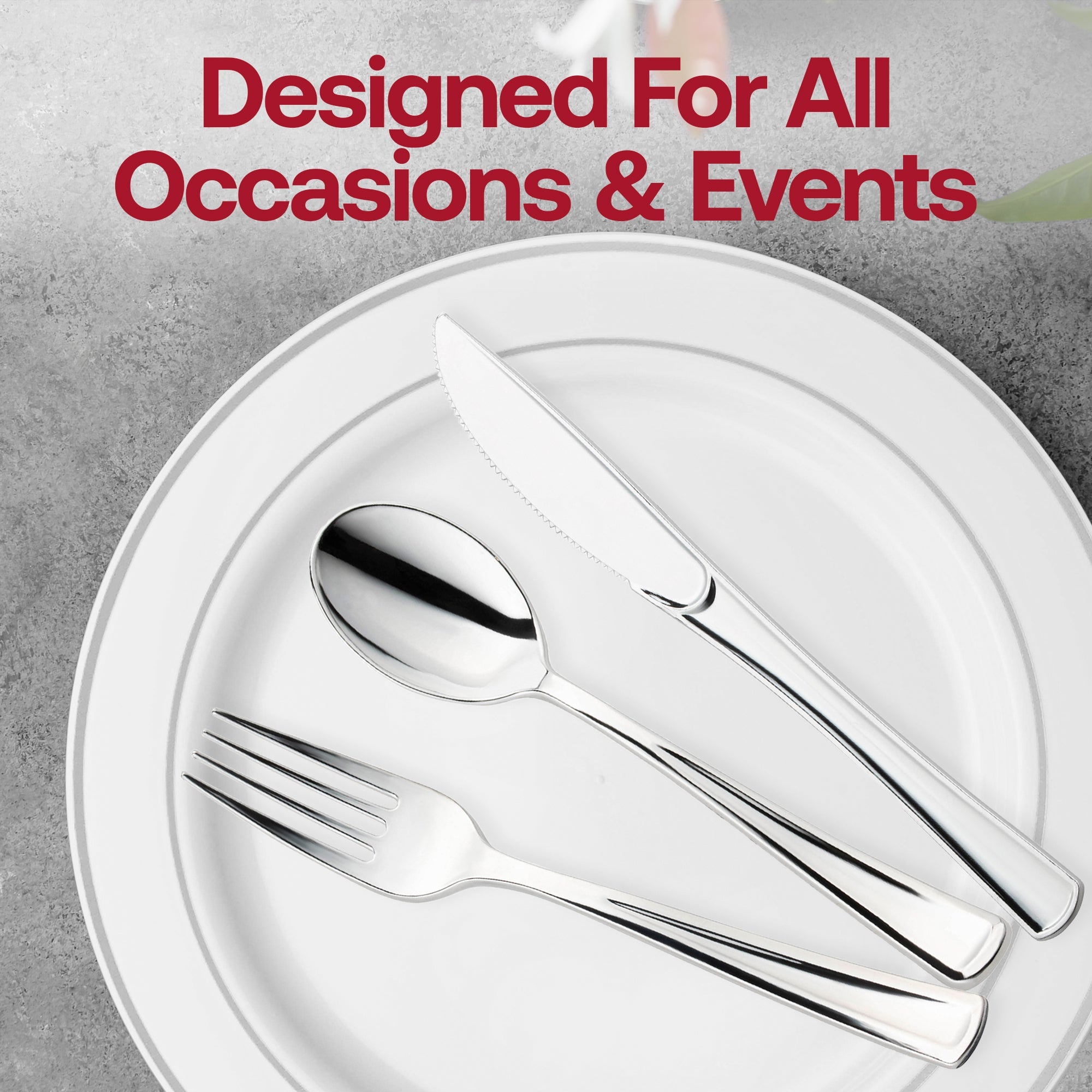 Shiny Metallic Silver Plastic Knives