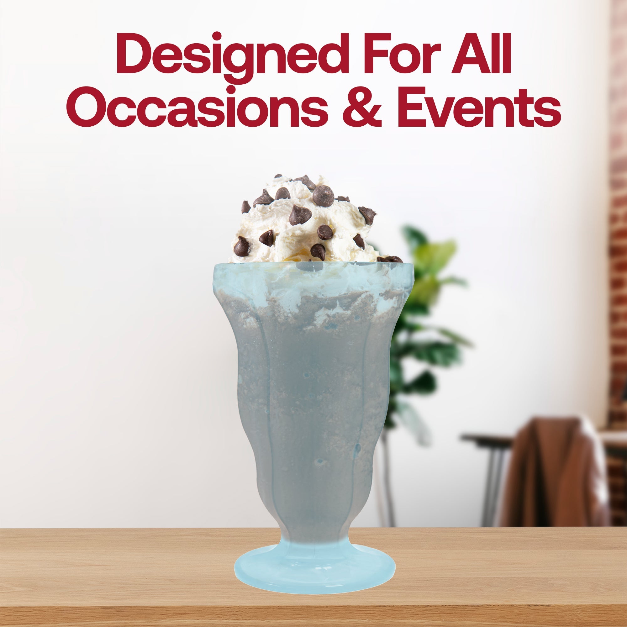 Transparent Blue Milkshake Plastic Cups (15 oz )