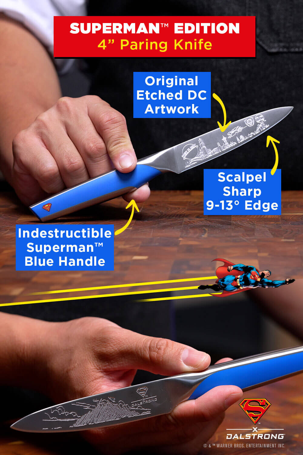 2 Piece Set | SUPERMAN™ Edition | 8" Chef's Knife & 3.75" Paring Knife | Dalstrong ©