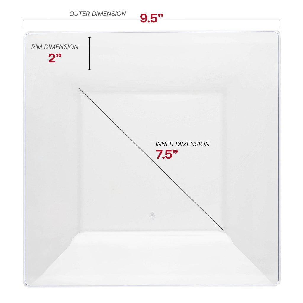 Clear Square Plastic Dinnerware Value Set