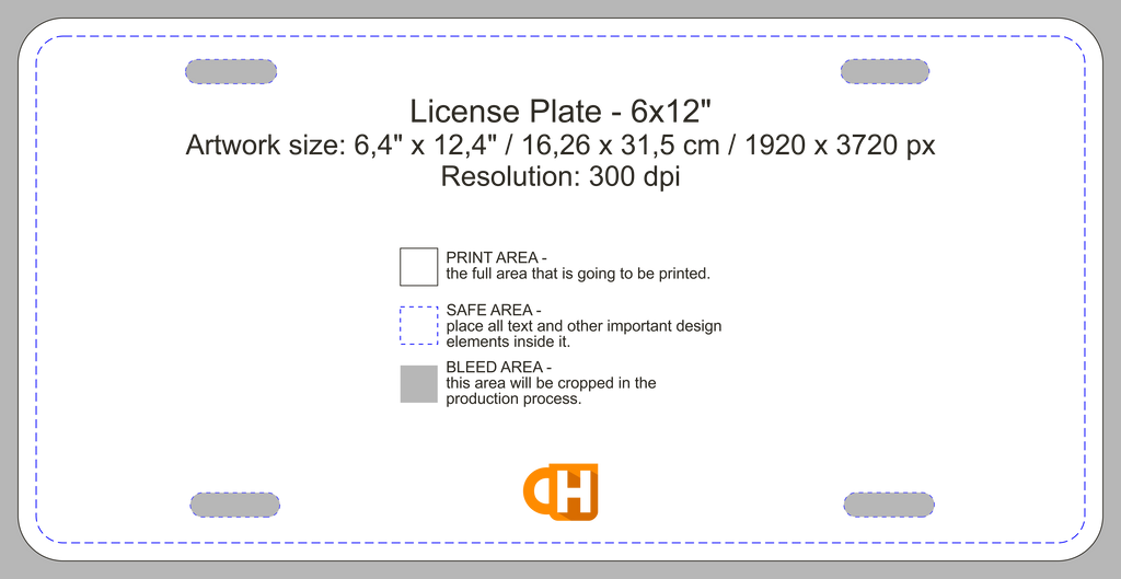 Print on Demand License Plate (6x12)