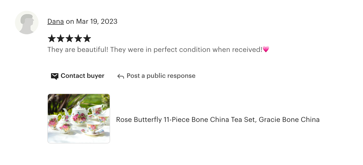 Sandra's Rose with Butterflies Bone China 11-Piece Tea Set