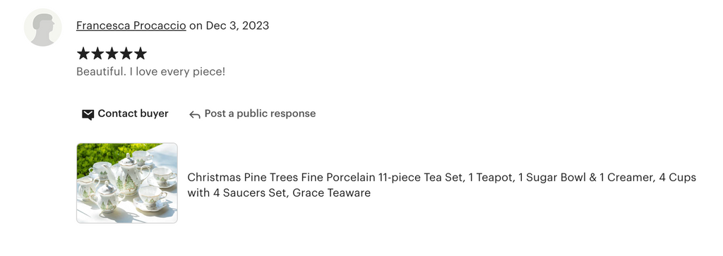 Christmas Pine Trees Fine Porcelain Tea Set