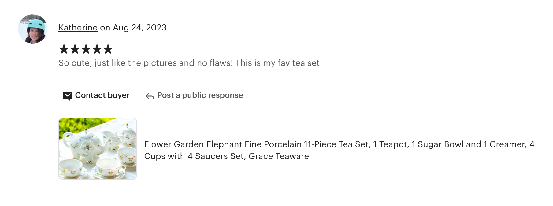 Summer Garden Elephant Fine Porcelain Tea Set