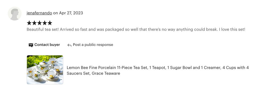 Lemon Bee Fine Porcelain Tea Set