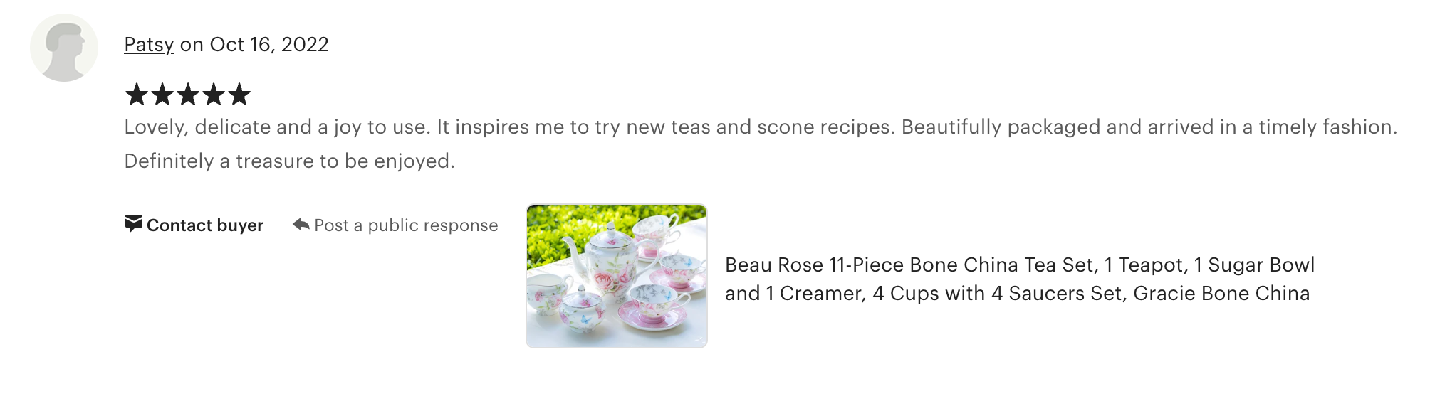 Beau Rose Bone China Tea Set