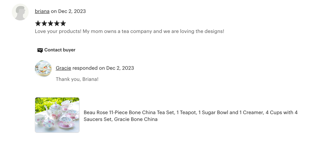 Beau Rose Bone China Tea Set