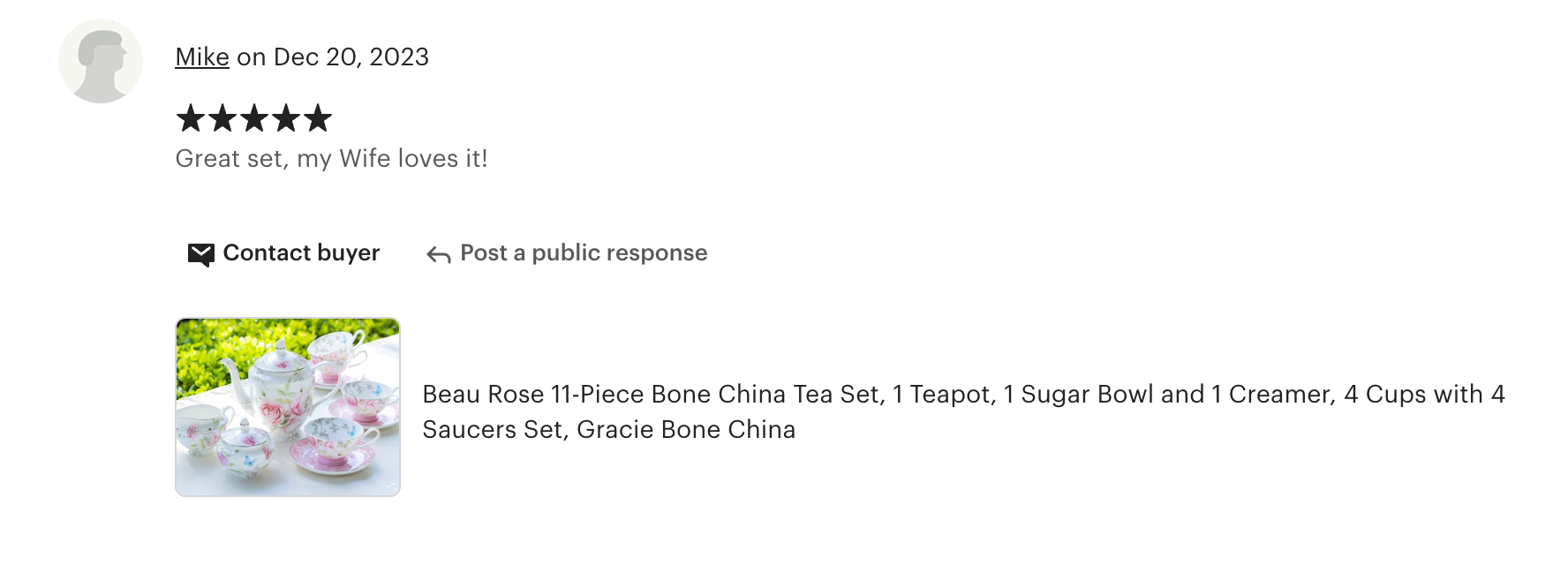 Beau Rose Bone China Tea Set