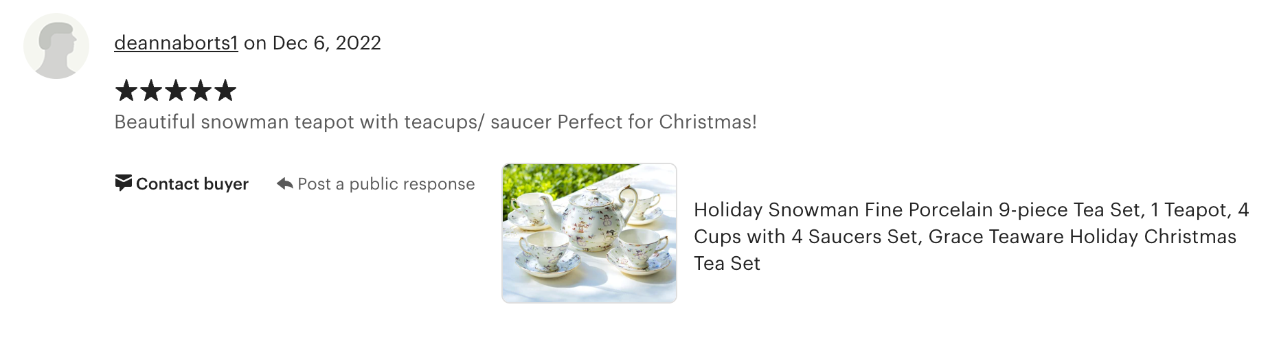 Holiday Snowmen Tea Set