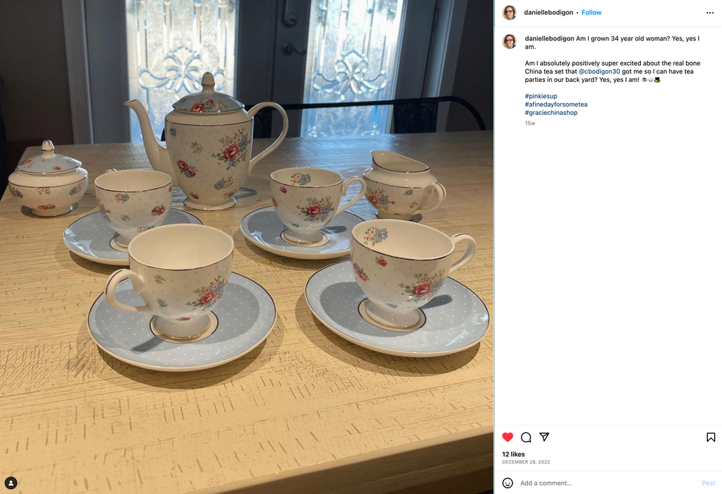 Baby Blue Katie Rose Bone China 11-Piece Tea Set