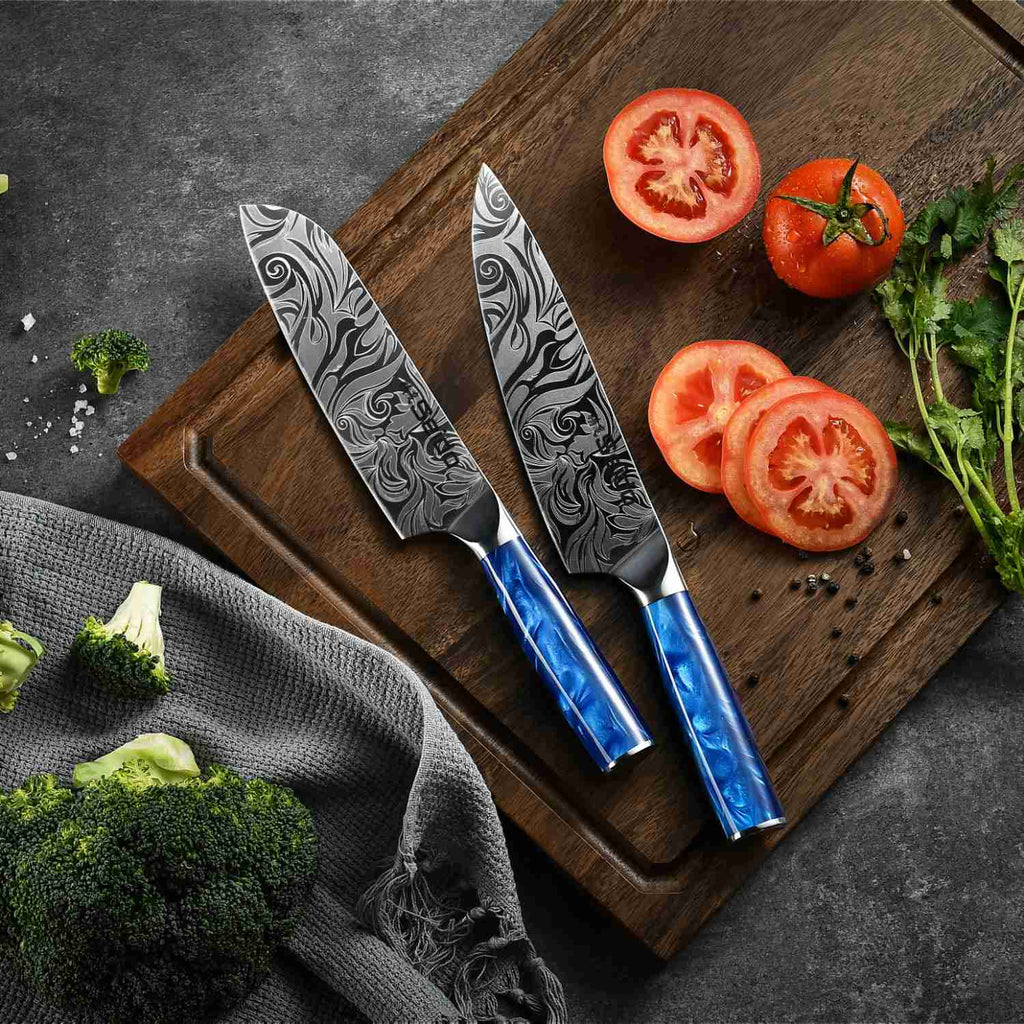 Tengoku 10-Piece Blue Chef Knife Set