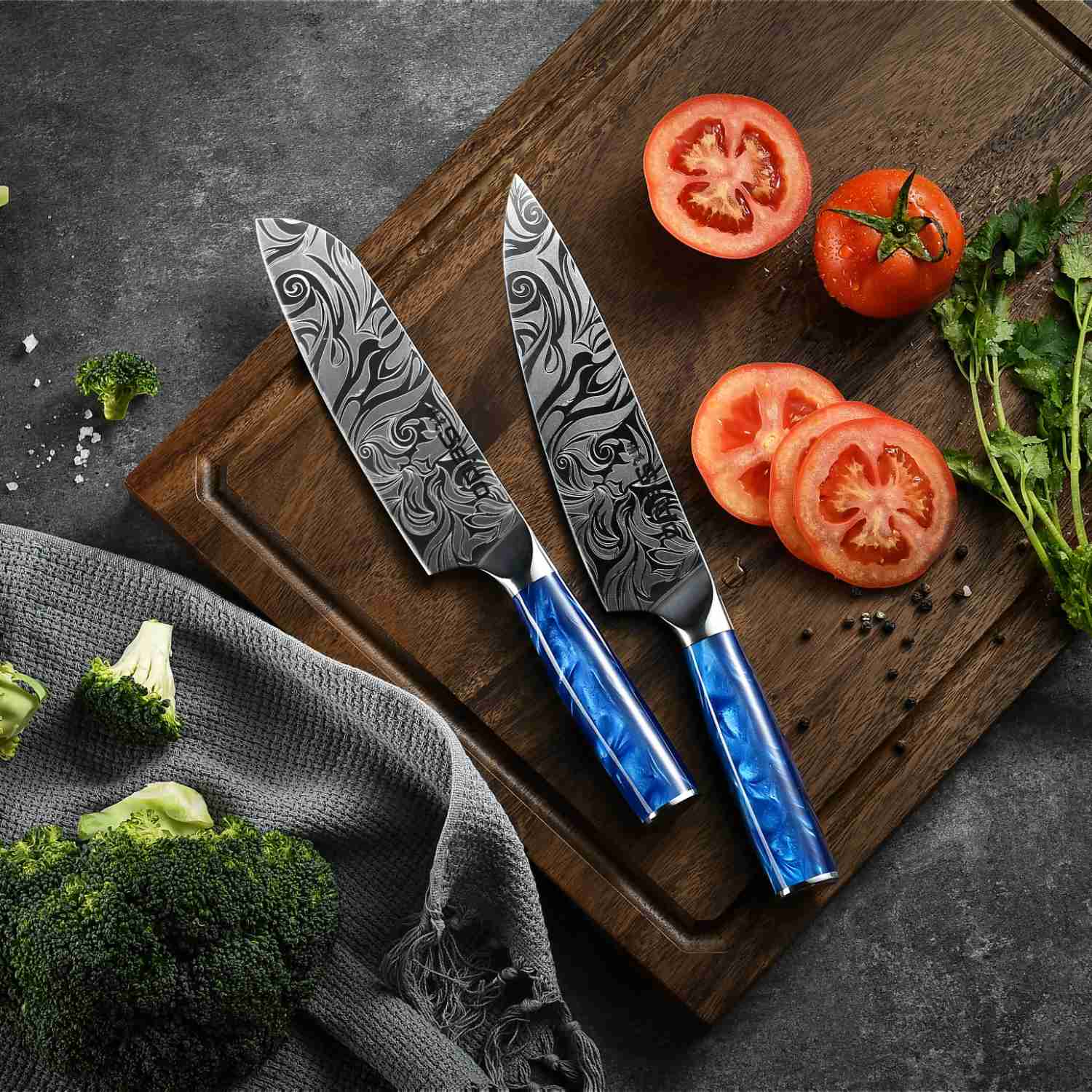 Tengoku 10-Piece Blue Chef Knife Set