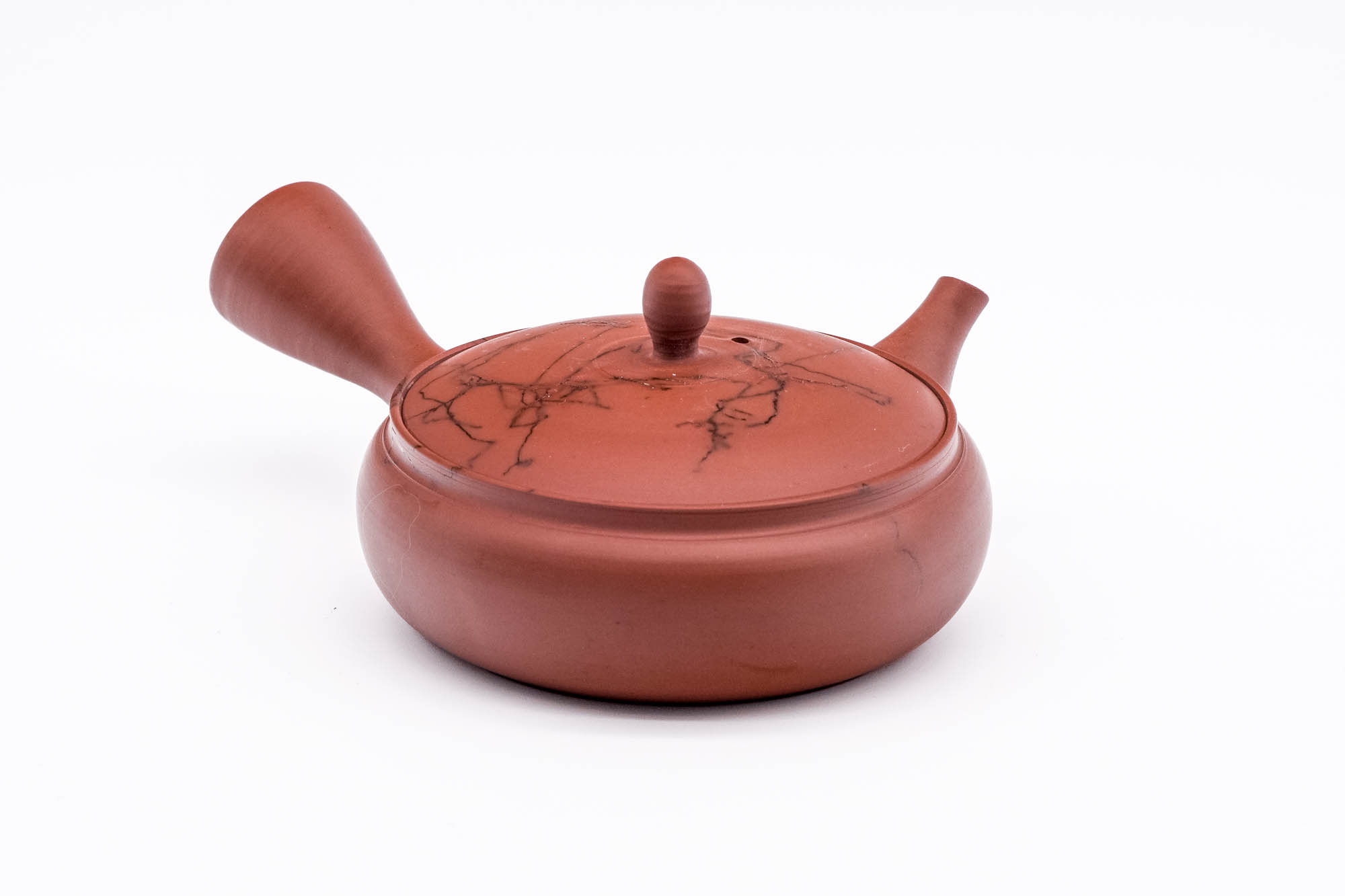 Mogake Seaweed Red Flat Tokoname Teapot - 200ml