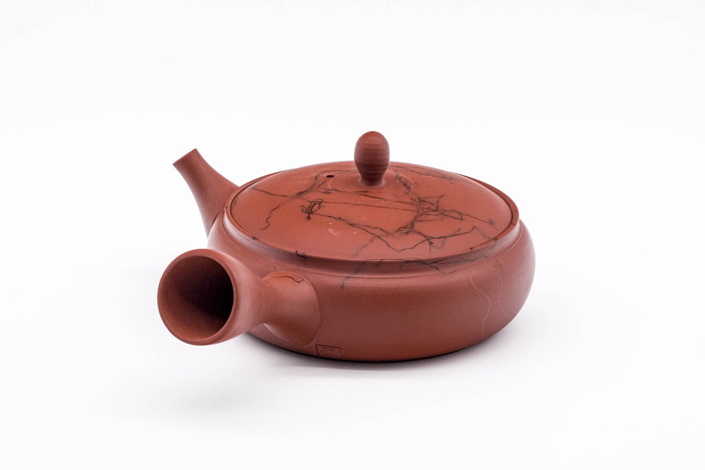 Mogake Seaweed Red Flat Tokoname Teapot - 200ml