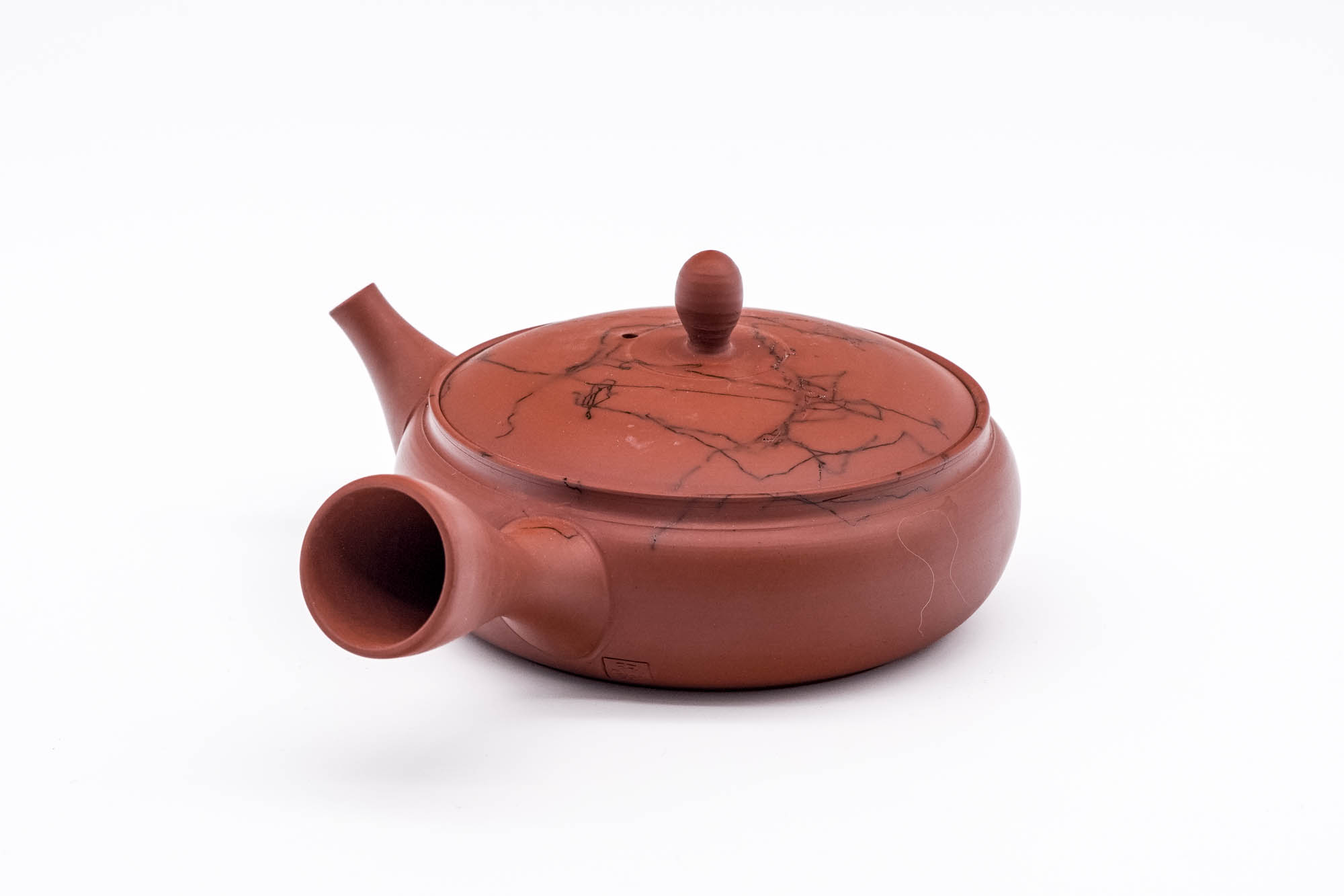 Mogake Seaweed Red Flat Tokoname Teapot - 200ml