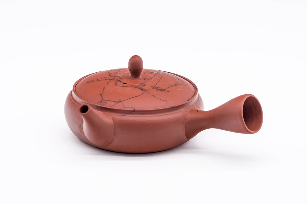 Mogake Seaweed Red Flat Tokoname Teapot - 200ml