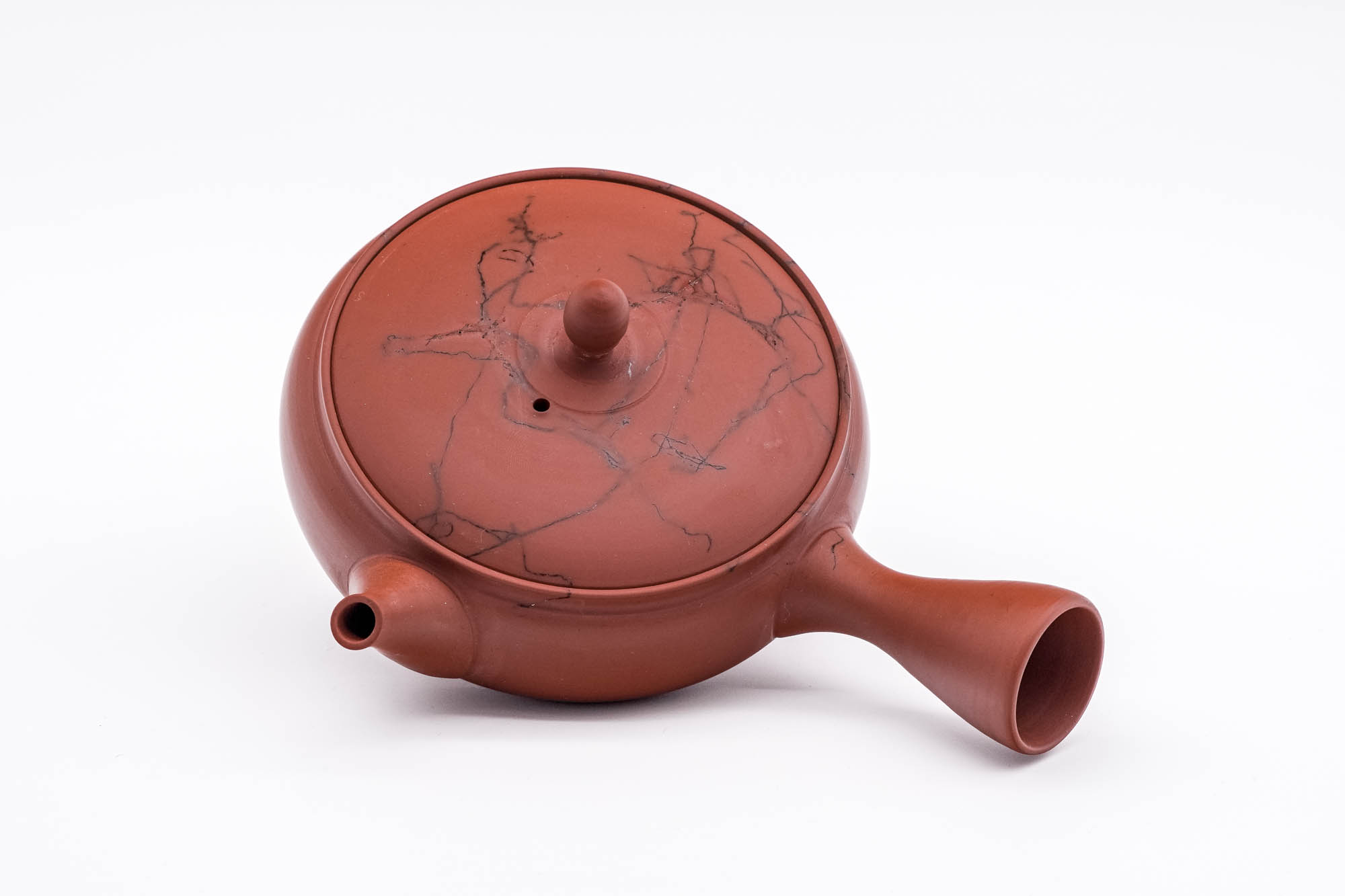 Mogake Seaweed Red Flat Tokoname Teapot - 200ml