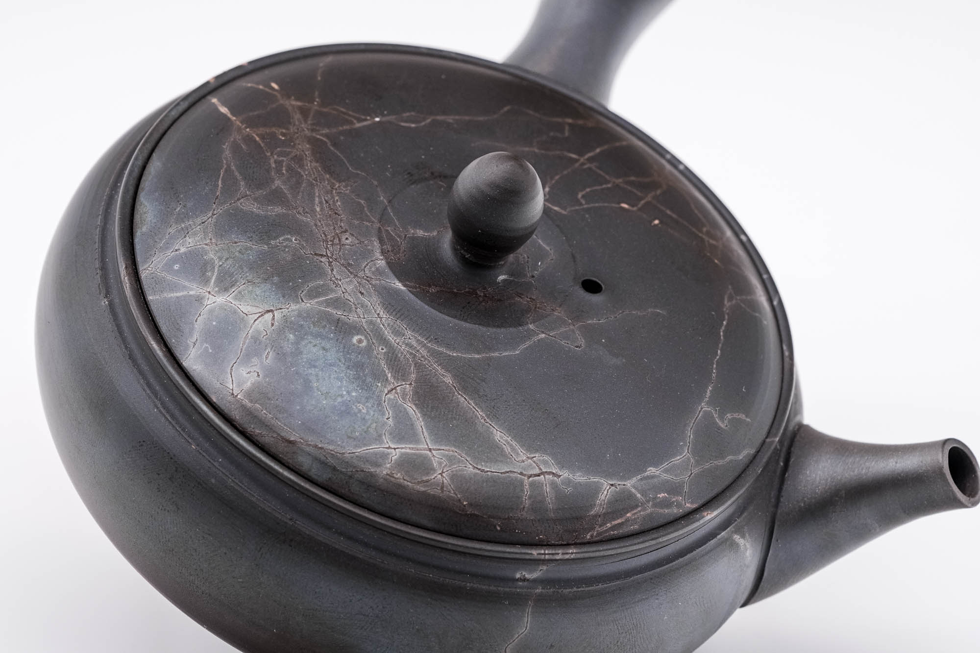 Mogake Seaweed Yōhen Flat Tokoname Teapot - 200ml