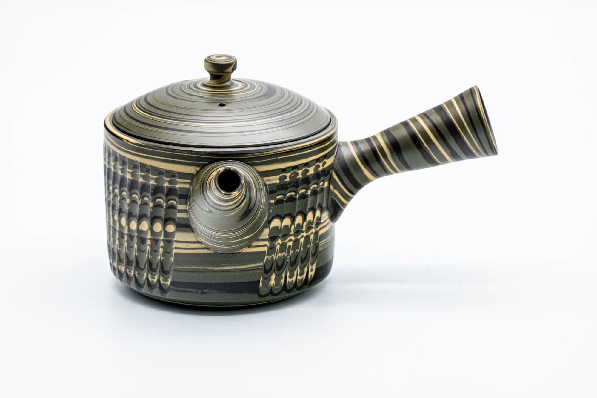 Tea Set - Nerikomi Tokoname-yaki Teapot with 5 Porcelain Teacups