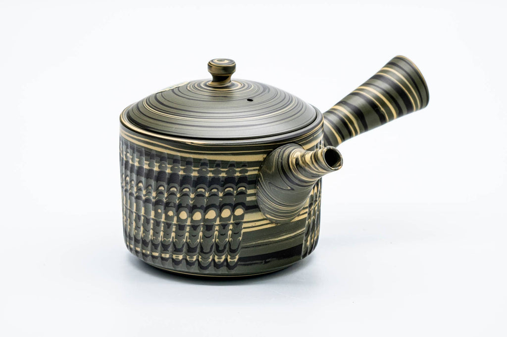 Tea Set - Nerikomi Tokoname-yaki Teapot with 5 Porcelain Teacups