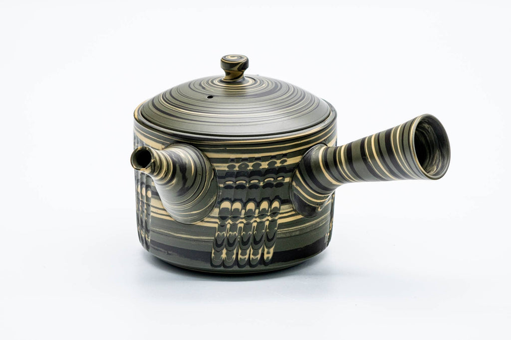 Tea Set - Nerikomi Tokoname-yaki Teapot with 5 Porcelain Teacups