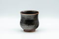Japanese Teacup - Metallic Grey Yunomi with Crazed Cerulean Interior - 150ml
