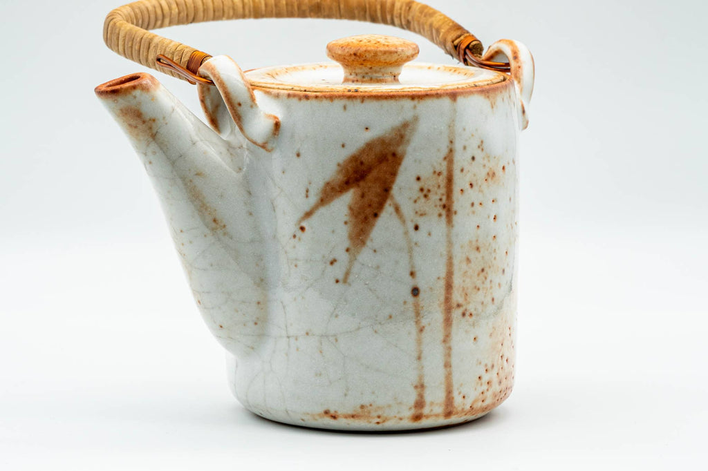 Japanese Dobin - Orange White Shino Glazed Top-handled Debeso Teapot - 600ml