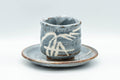 Japanese Teacup - Bamboo Suana Shino Glazed Tsutsu-gata Yunomi with Coaster - 175ml