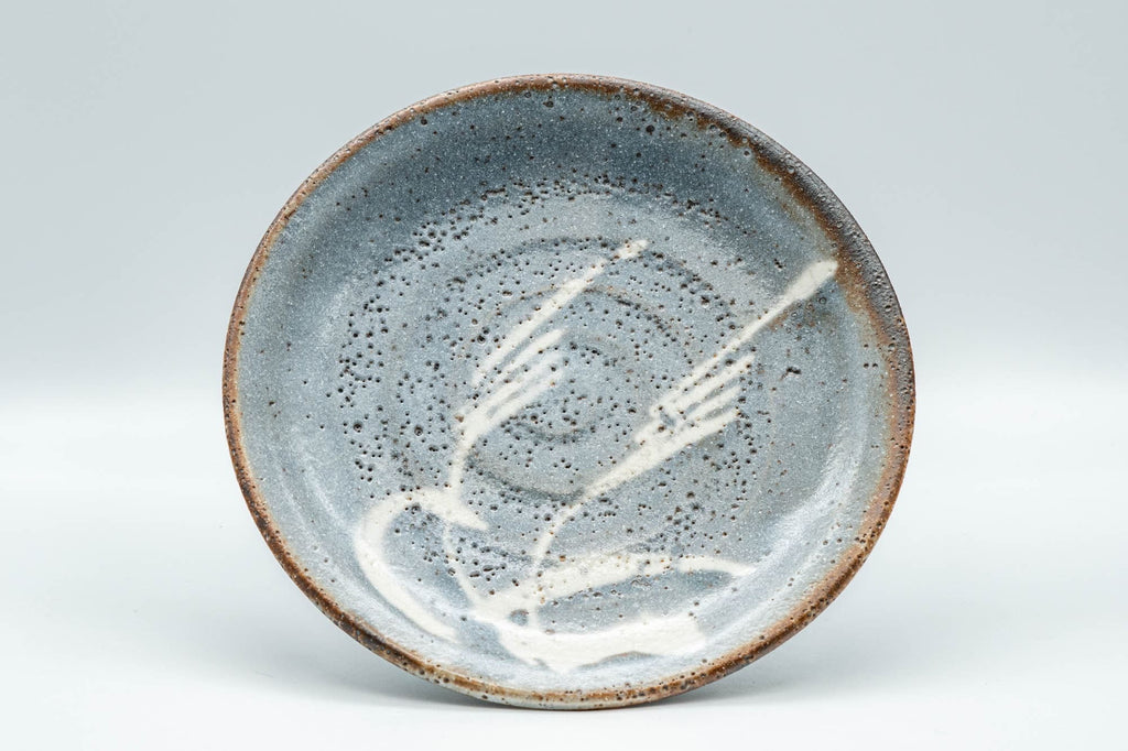 Japanese Teacup - Bamboo Suana Shino Glazed Tsutsu-gata Yunomi with Coaster - 175ml