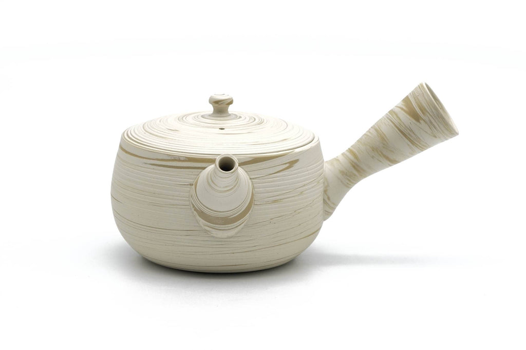 Tea Set - Yellow Nerikomi Tokoname Teapot with 5 Porcelain Teacups