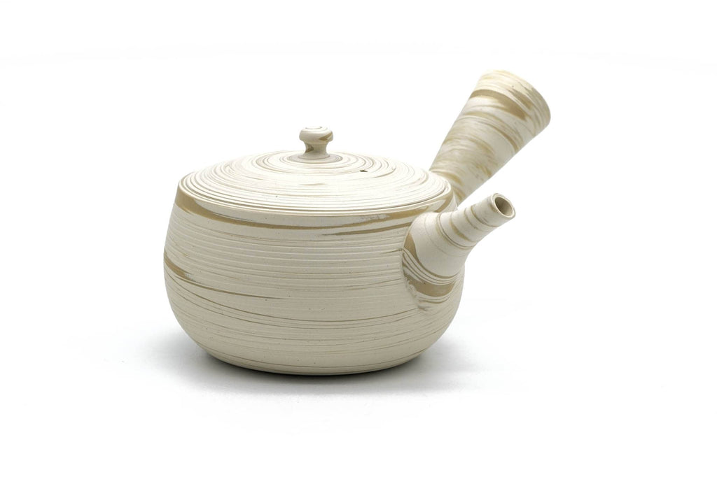 Tea Set - Yellow Nerikomi Tokoname Teapot with 5 Porcelain Teacups