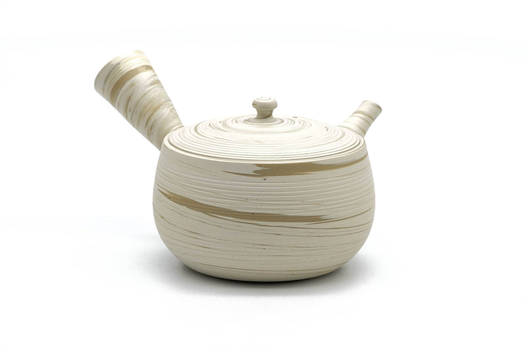 Tea Set - Yellow Nerikomi Tokoname Teapot with 5 Porcelain Teacups