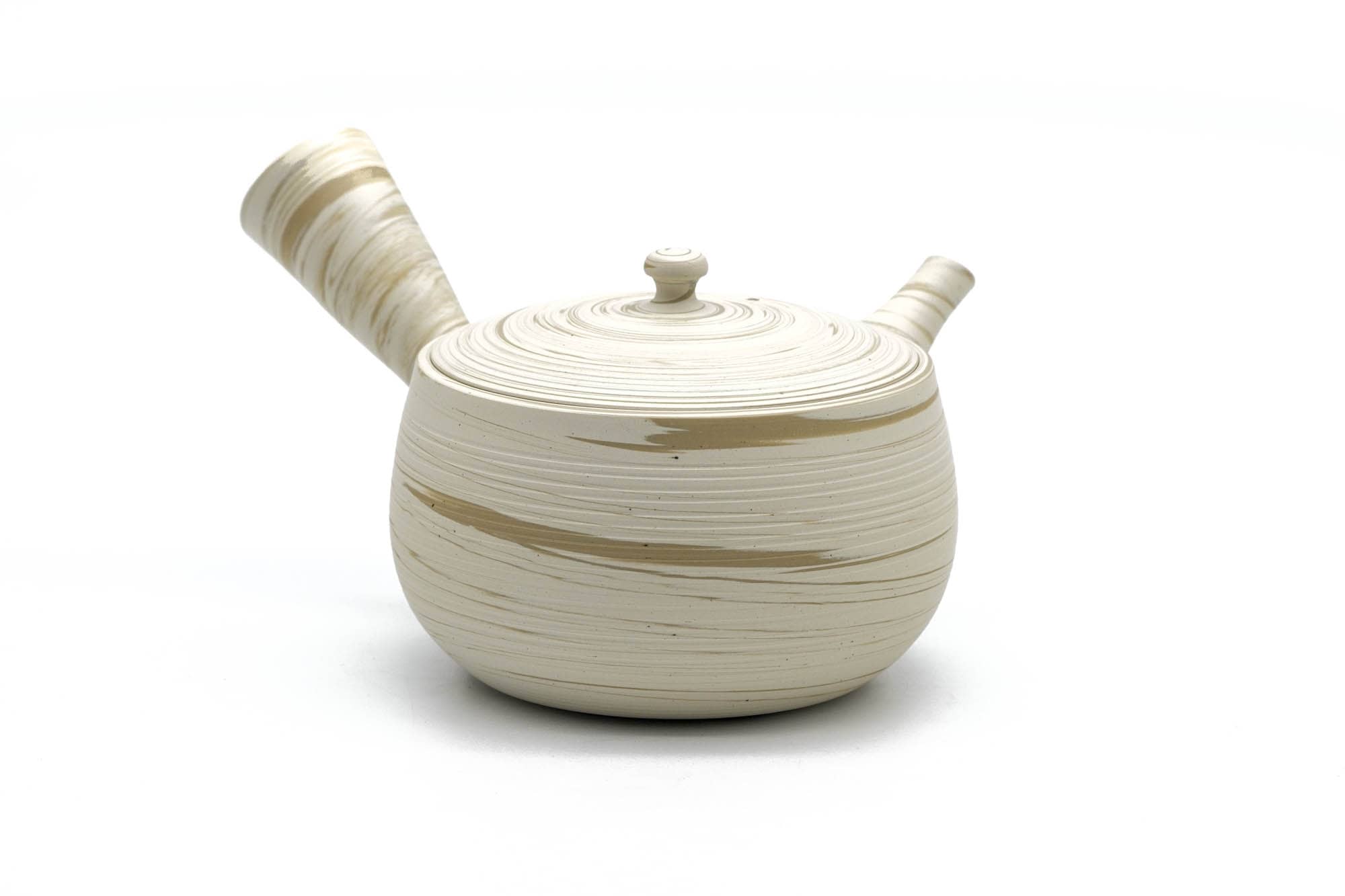 Tea Set - Yellow Nerikomi Tokoname Teapot with 5 Porcelain Teacups