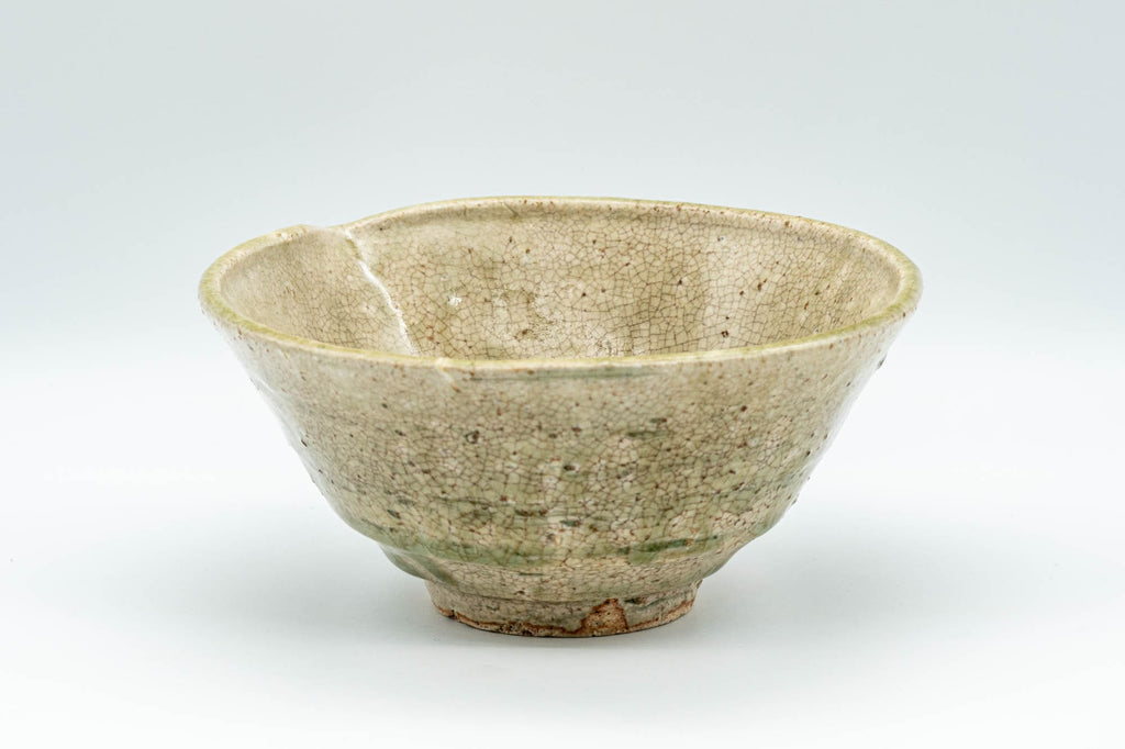 Japanese Katakuchi - Beige and Green Drip-Glazed Tea Pouring Bowl - 250ml