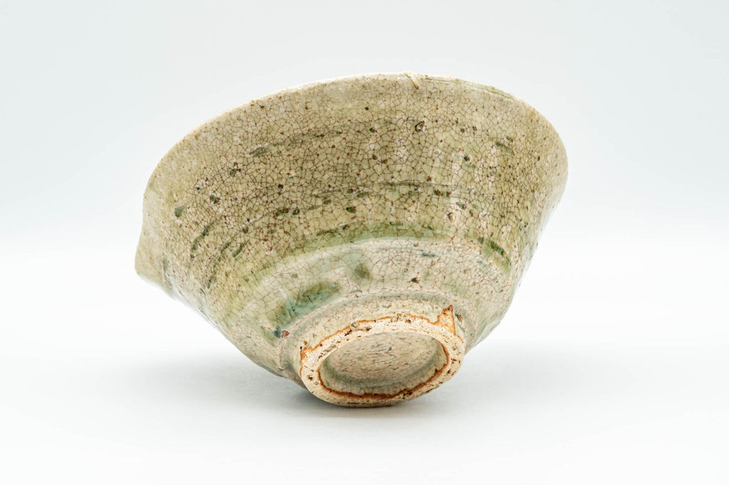 Japanese Katakuchi - Beige and Green Drip-Glazed Tea Pouring Bowl - 250ml