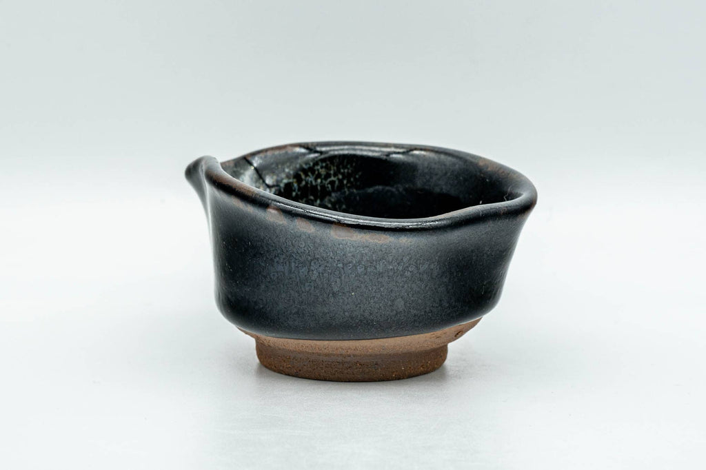 Japanese Katakuchi - Small Jet Black Hare's Fur Glazed Water Cooler - 50ml