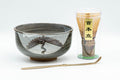Japanese Matcha Set - Hantsutsu-gata Chawan with Bamboo Chasen Whisk and Chashaku Scoop - 500ml