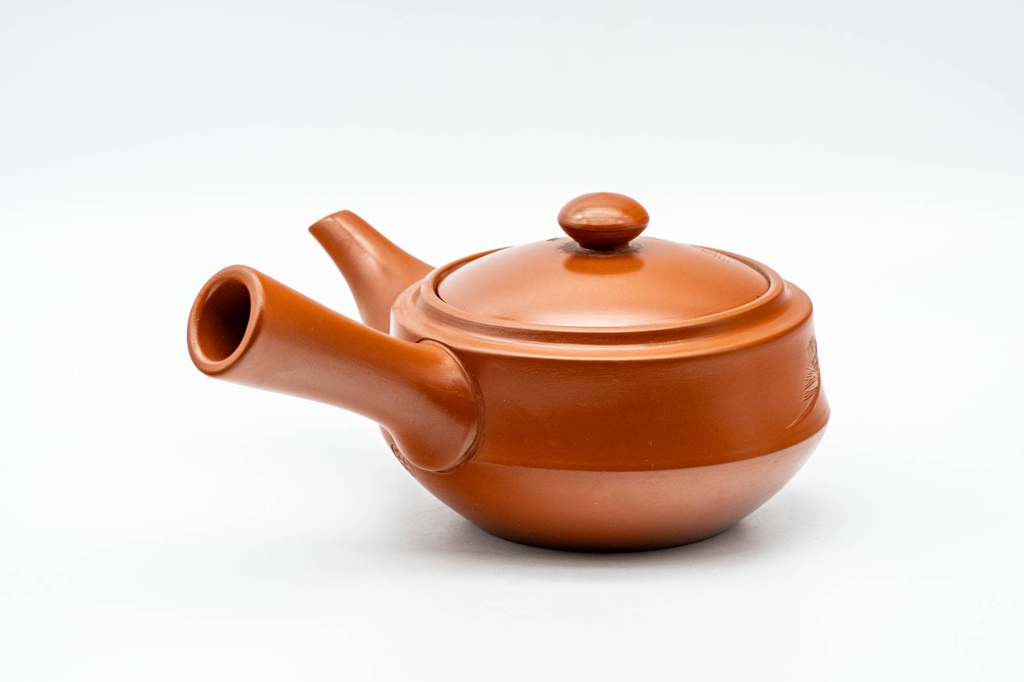 Japanese Kyusu - Engraved Red Shudei Tokoname-yaki Debeso Teapot - 210ml