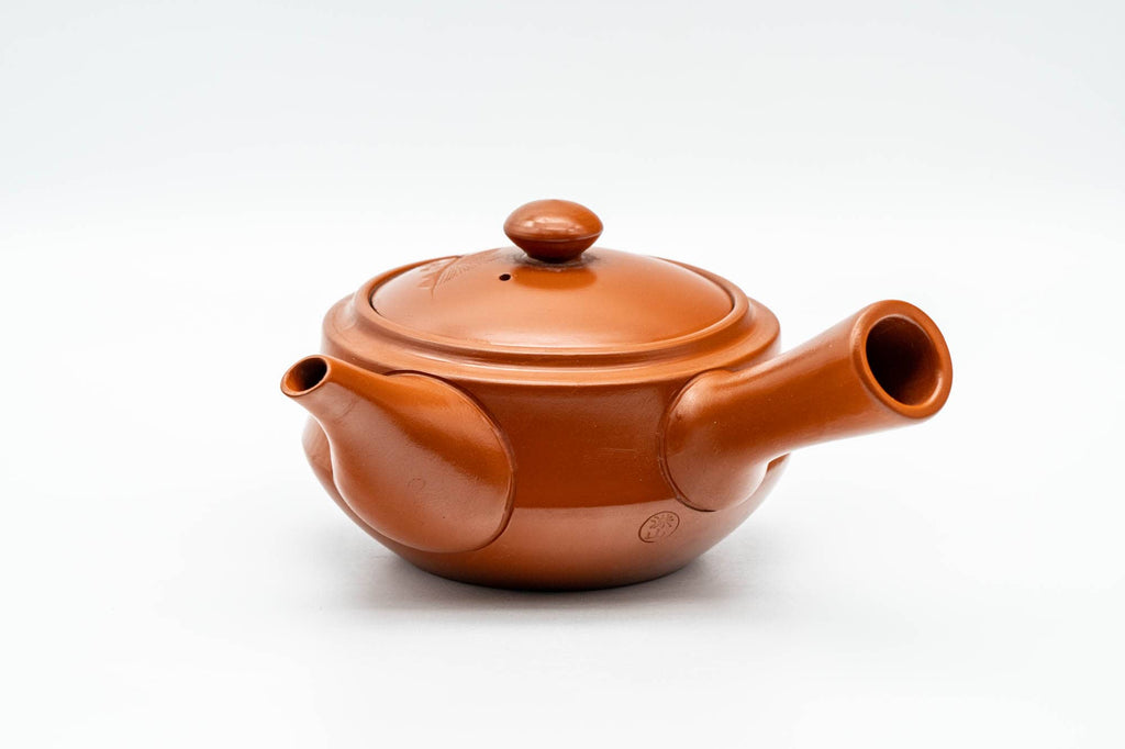 Japanese Kyusu - Engraved Red Shudei Tokoname-yaki Debeso Teapot - 210ml
