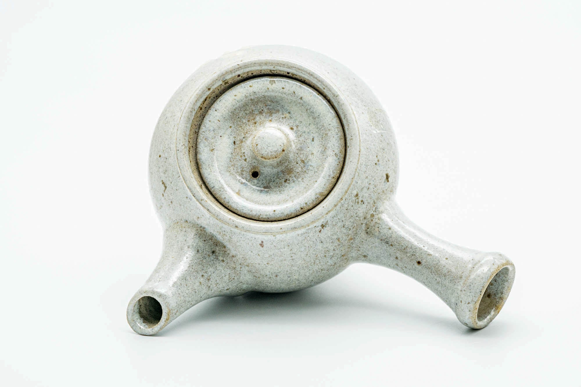 Japanese Kyusu - Large Floral Grey Glazed Do-ake Ceramic Filter Teapot - 500ml