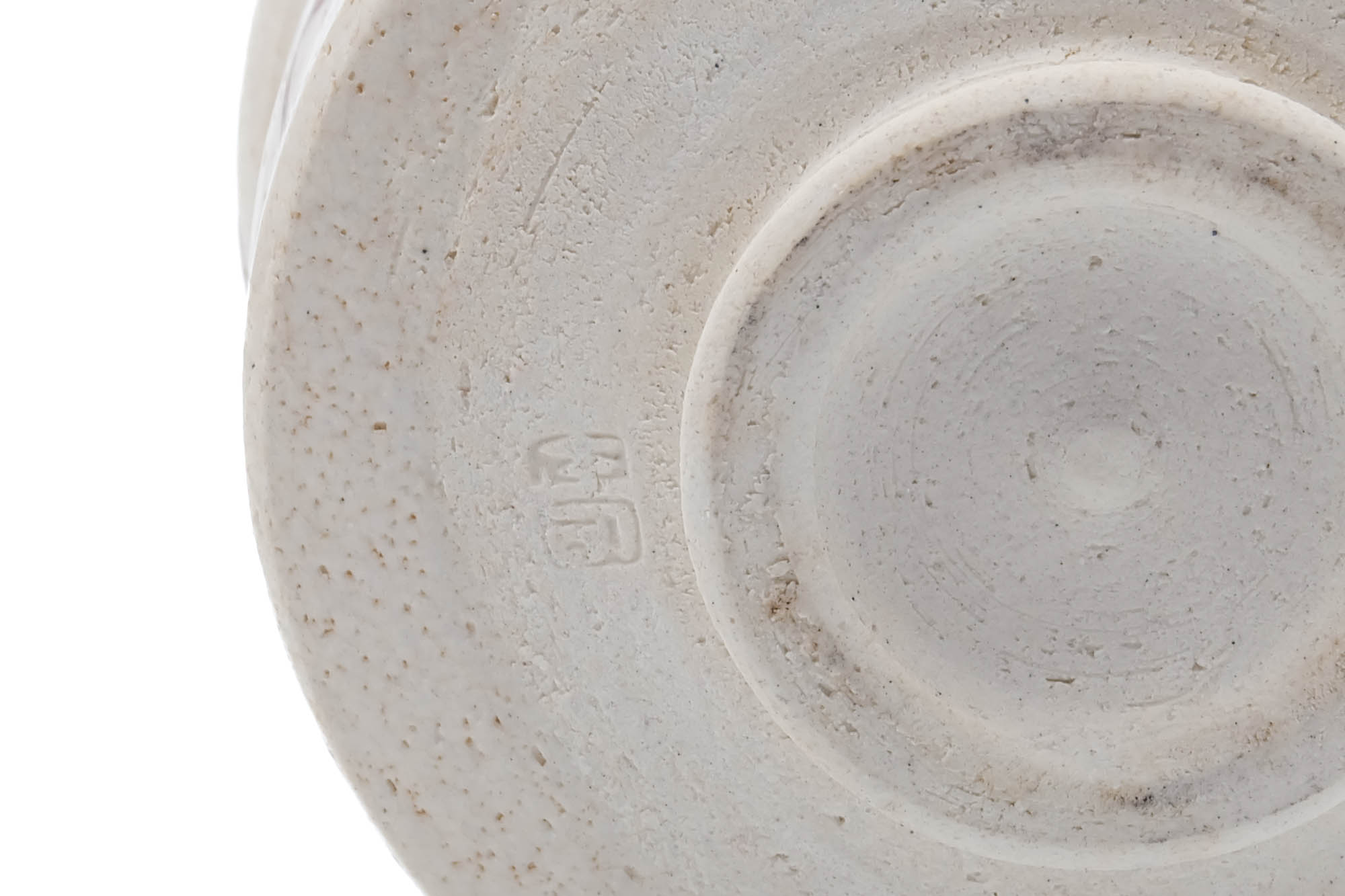 Japanese Matcha Bowl - Floral Beige Green Glazed Oribe-yaki Chawan - 250ml
