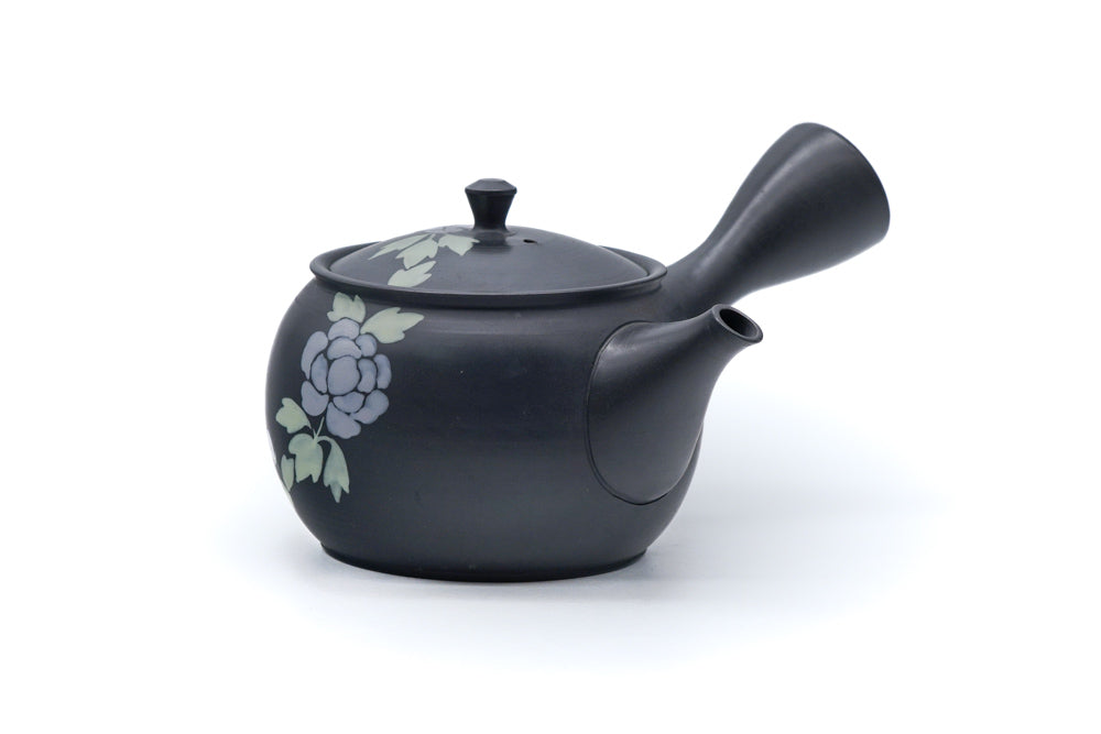 Japanese Kyusu - Grey Camellia Tokoname Teapot - 250ml