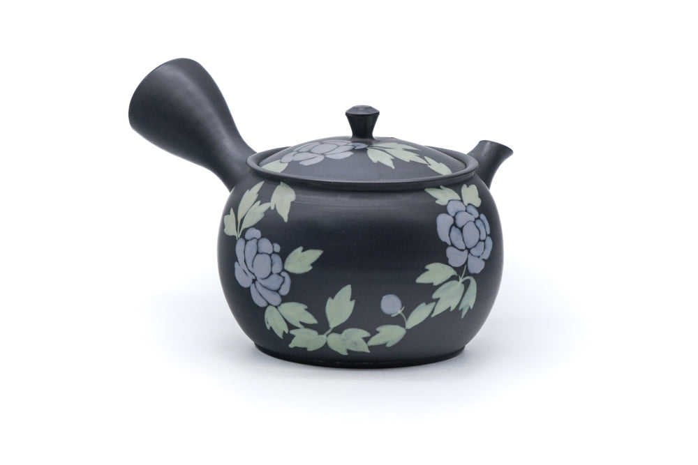 Japanese Kyusu - Grey Camellia Tokoname Teapot - 250ml
