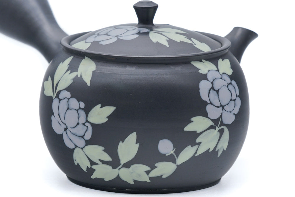 Japanese Kyusu - Grey Camellia Tokoname Teapot - 250ml