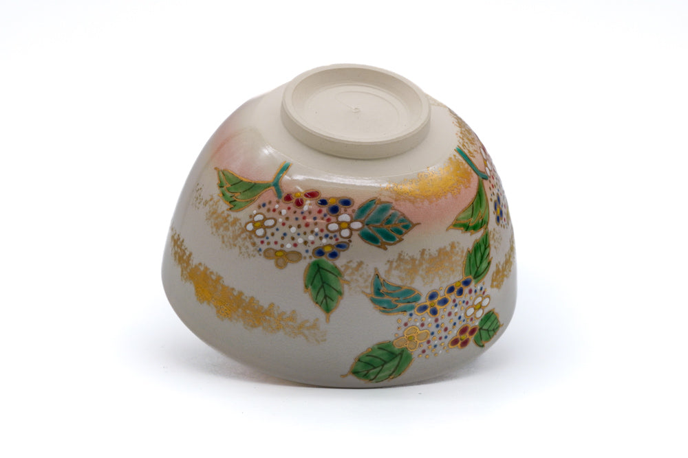Japanese Matcha Bowl - Floral Kyo-yaki Chawan