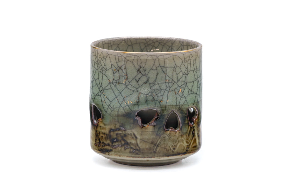 Japanese Teacup - Classic Double-Walled Obori Soma-yaki Yunomi - 110ml