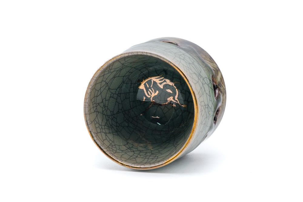 Japanese Teacup - Classic Double-Walled Obori Soma-yaki Yunomi - 110ml