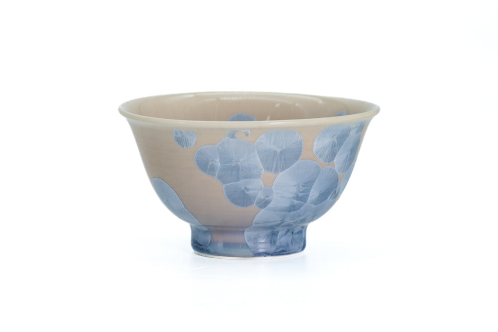 Icy Blue Hanakessho Crystal Glaze Yunomi - 150ml