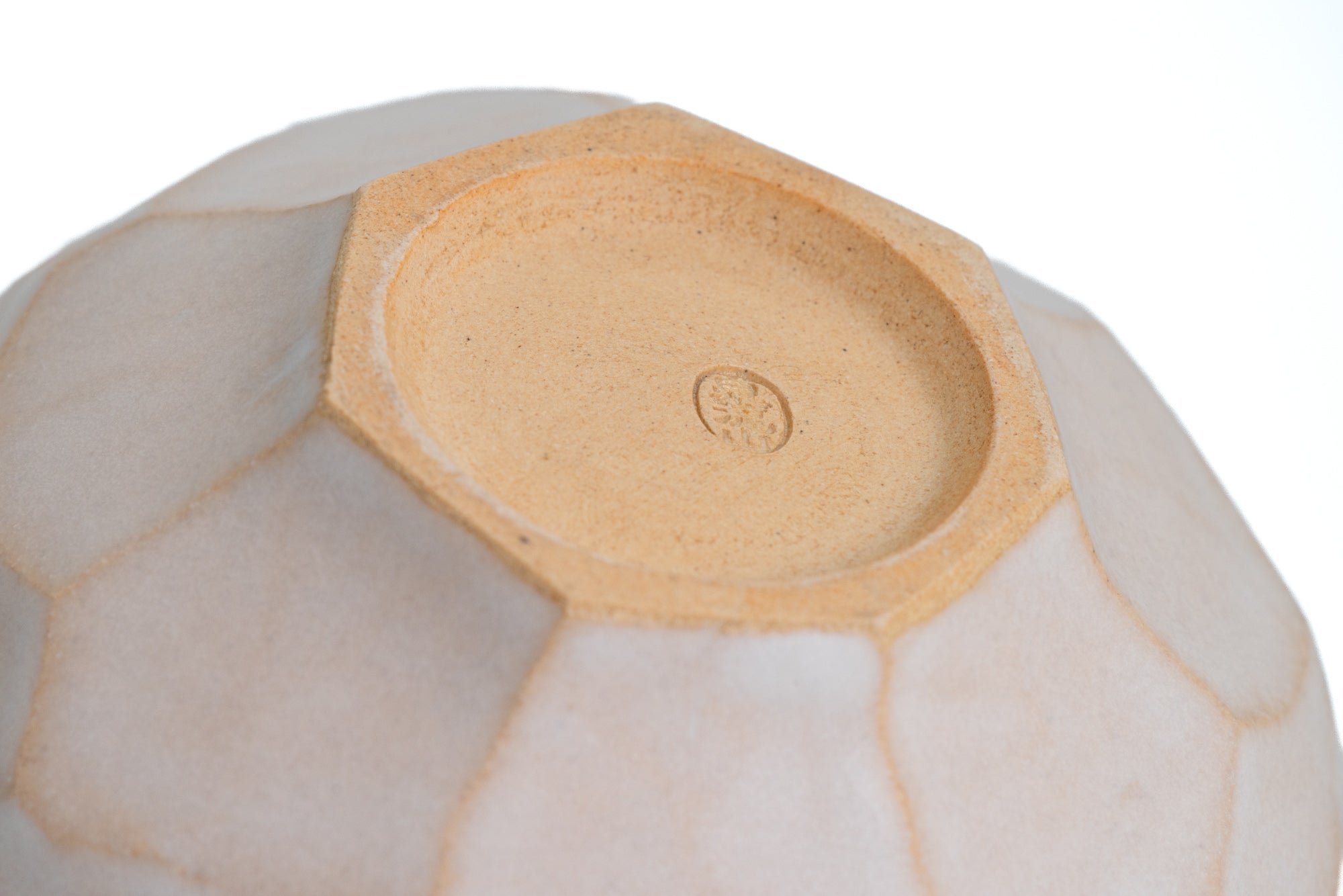 Matte White Faceted Spouted Matcha Bowl
