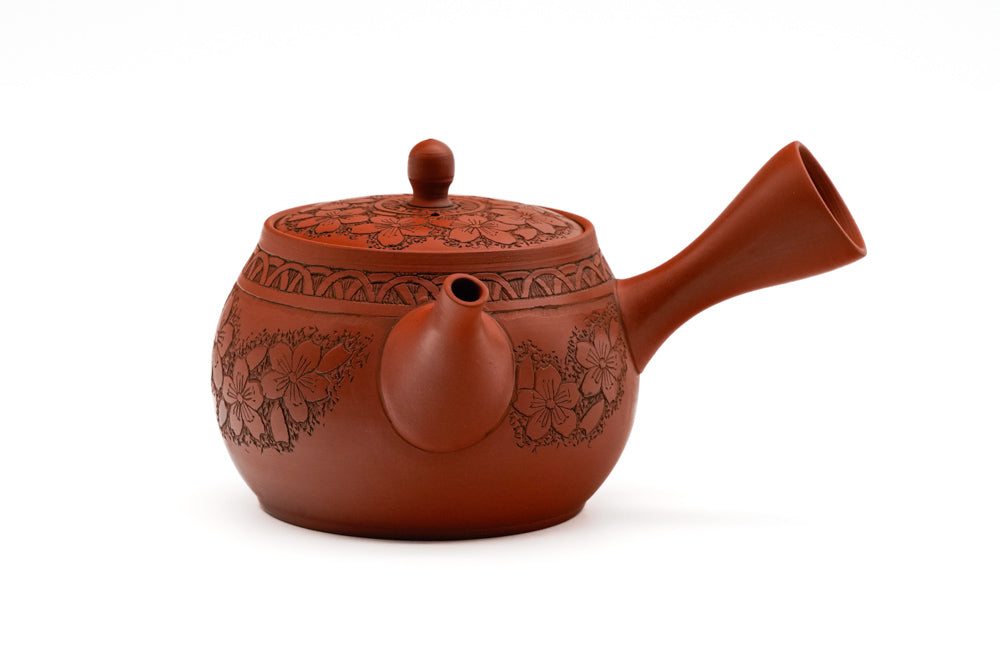 Cherry Blossom Engraved Tokoname Teapot - 340ml